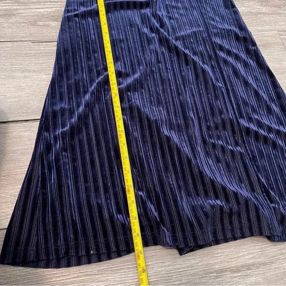 & OTHER STORIES Striped Velour Midi Wrap Dress V Neck Long Sleeve Festive Sz 0 - Picture 11 of 11